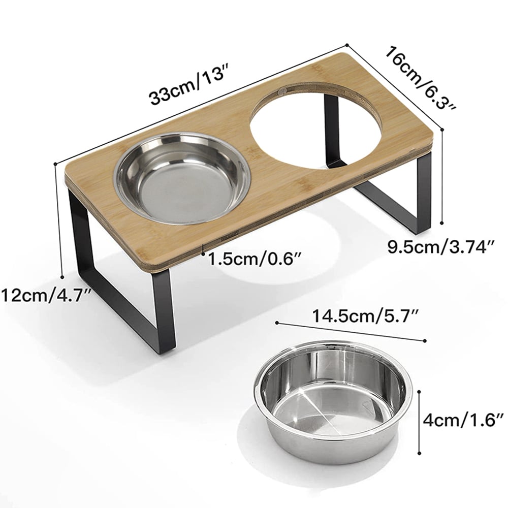 H&O Direct Elevated Dual Stainless Steel Bowl Pet Feeder Image 6