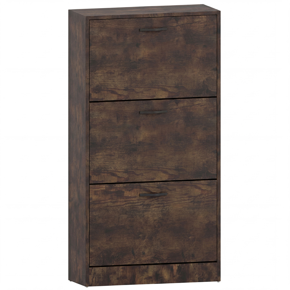 VIDA DESIGNS 3 Drawer Dark Wood Shoe Cabinet Image 2
