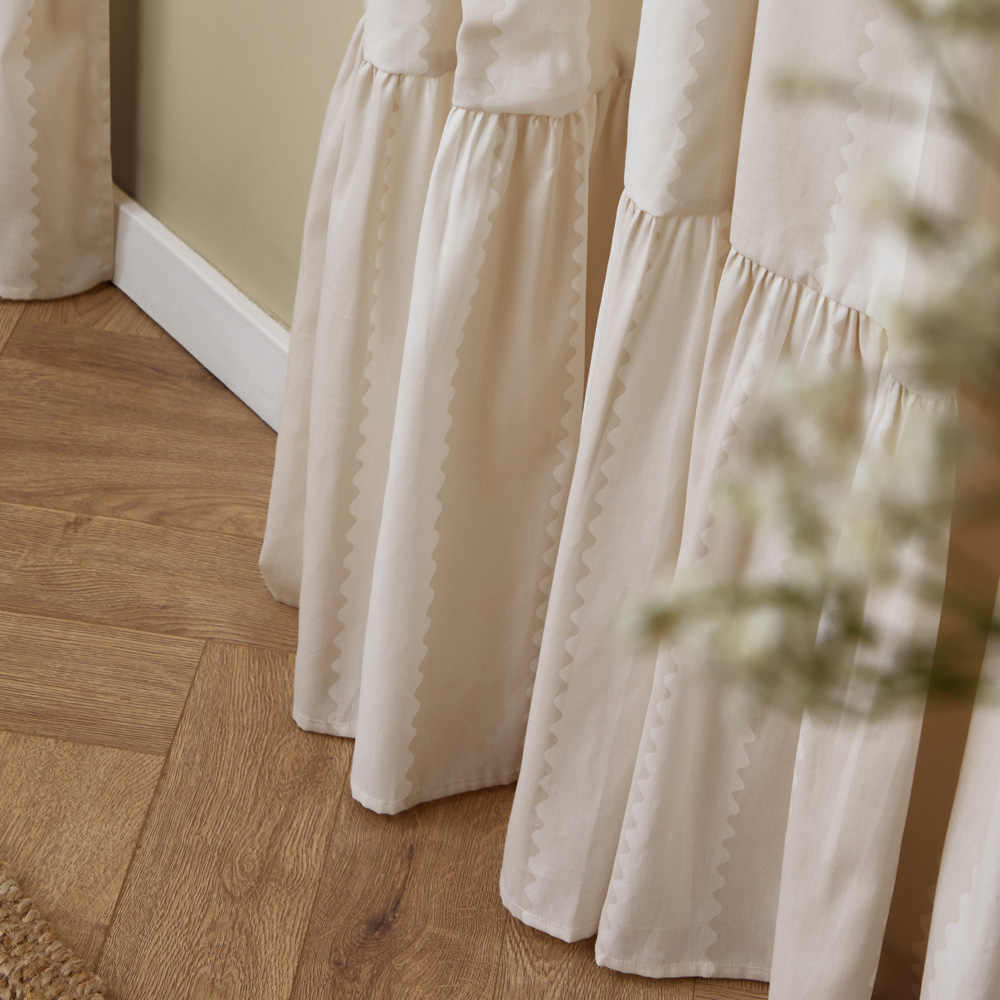 Furn Birdie Oat and Milk Stripe Cotton Fully Lined Pencil Pleat Curtains 117 x 183cm Image 4