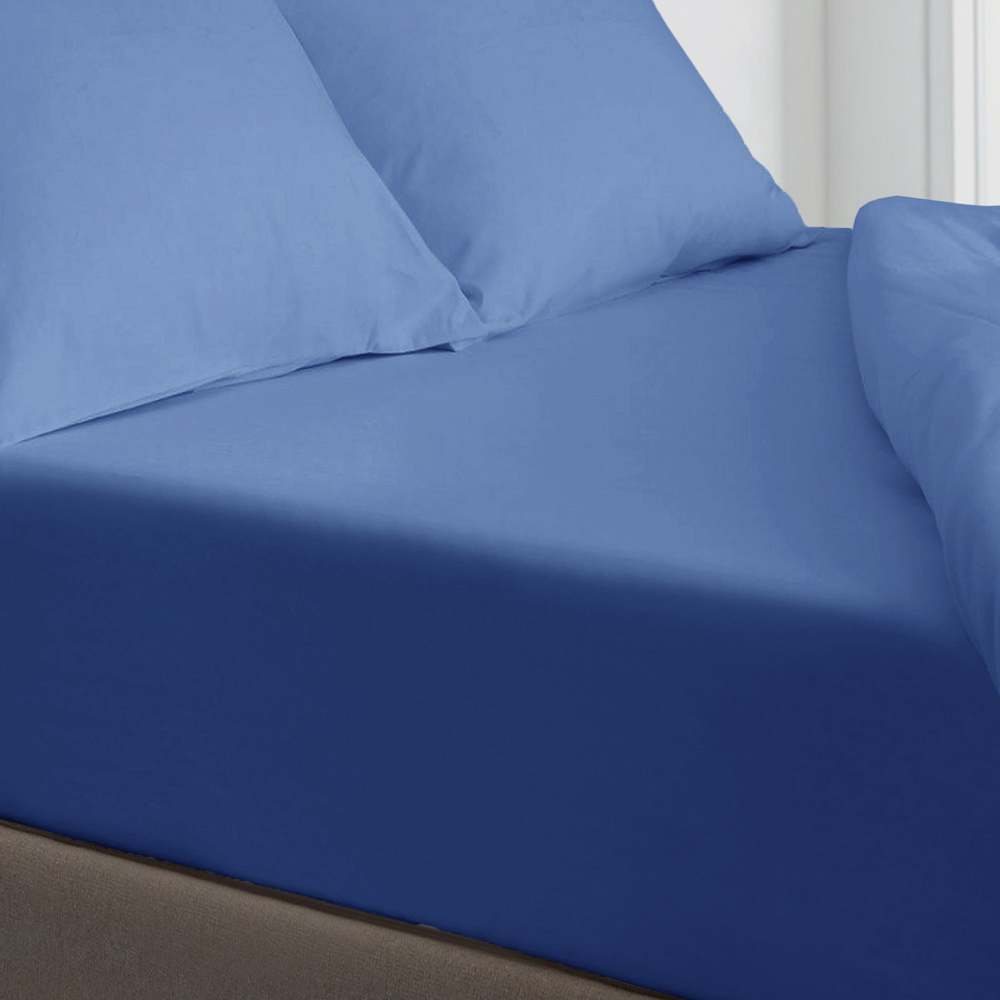 Velosso Microfibre King Size French Blue Fitted Sheet Image 2