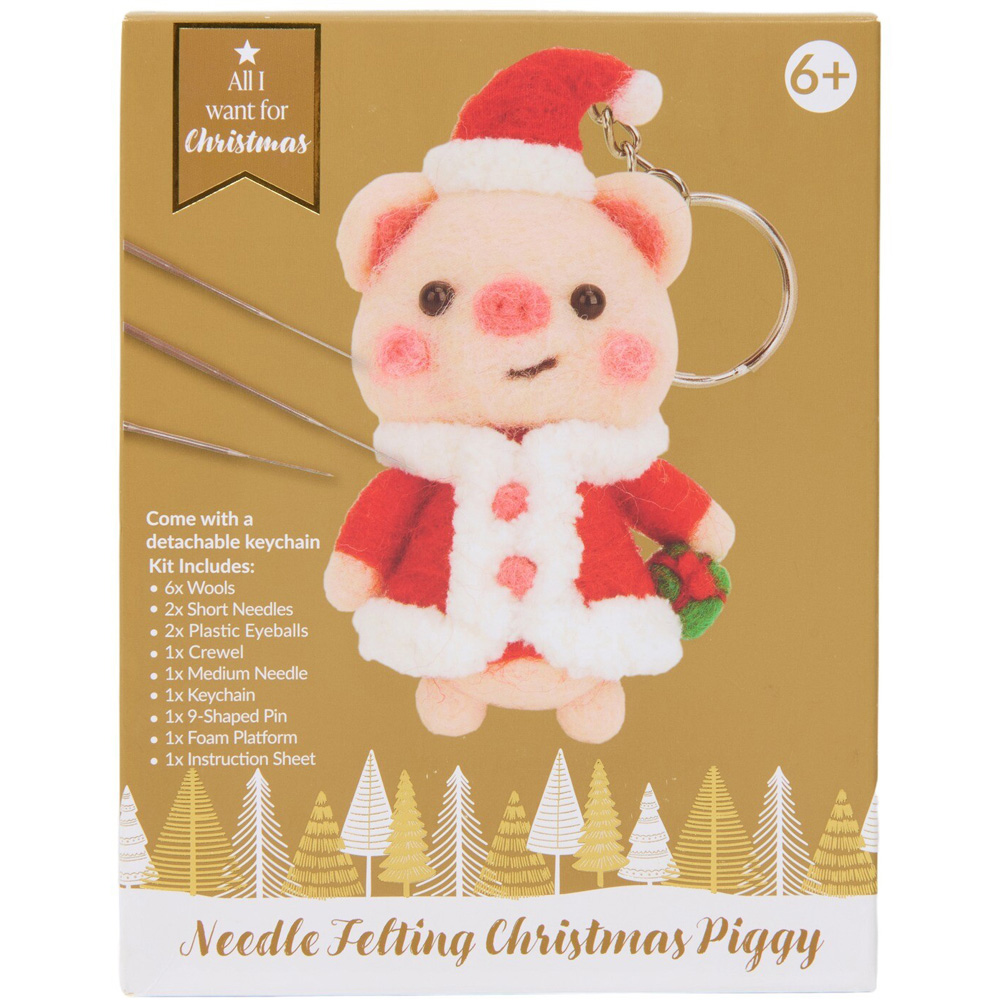 Needle Felting Xmas Piggy or Deer Kit Image 2