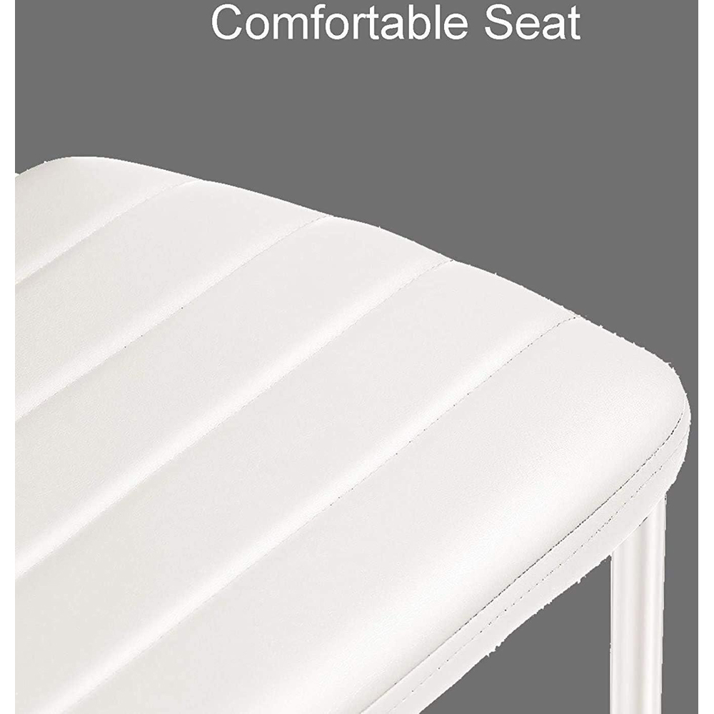 Denver Set of 4 White Faux Leather Dining Chairs Image 4