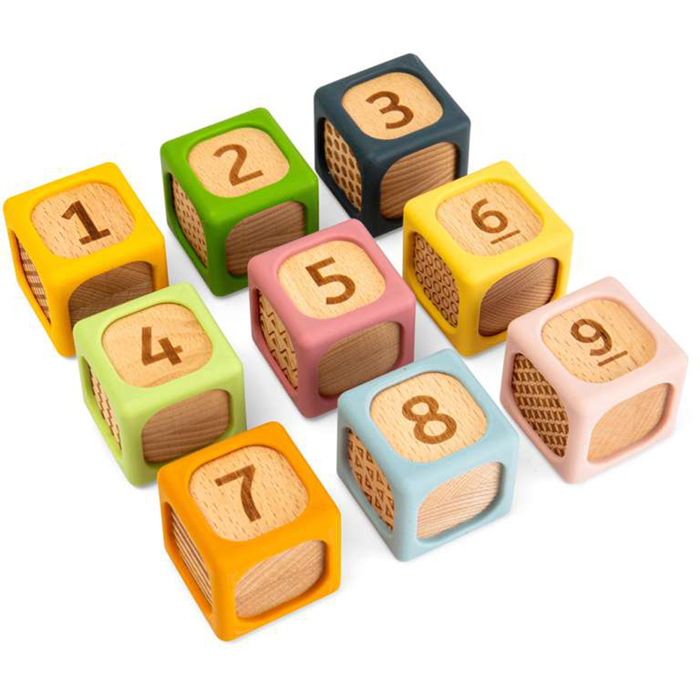 Bigjigs Toys Kids Wooden and Silicone Soft Sorting Block Set 9 Piece Image 5