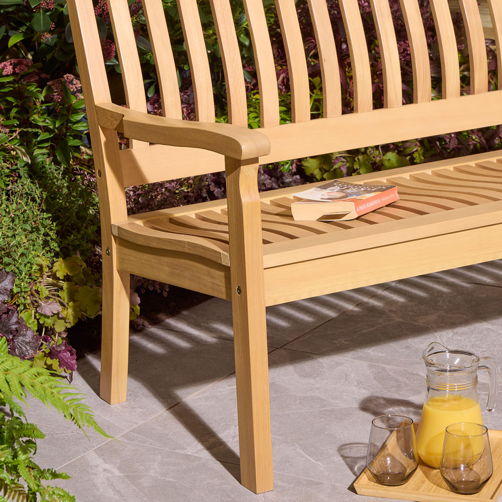 Rowlinson Hemsway 2 Seater Natural Garden Bench Image 3