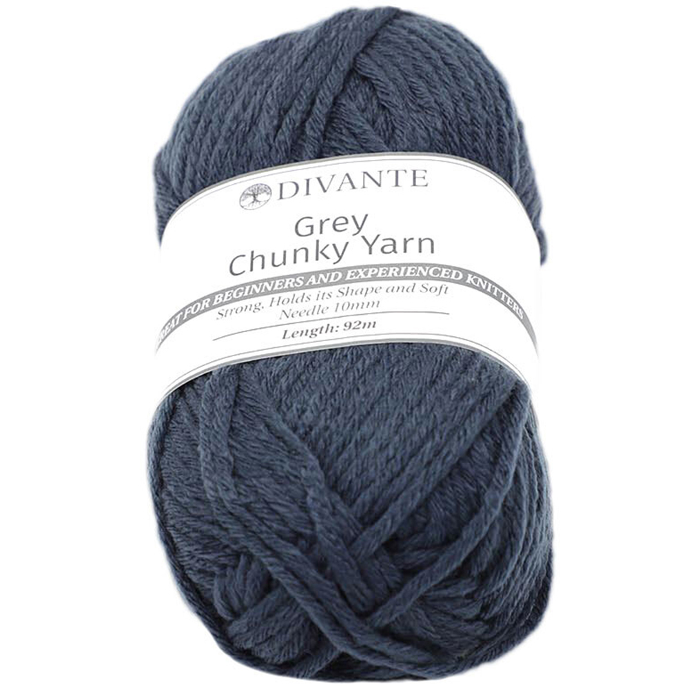 Divante Grey Chunky Yarn 100g Image