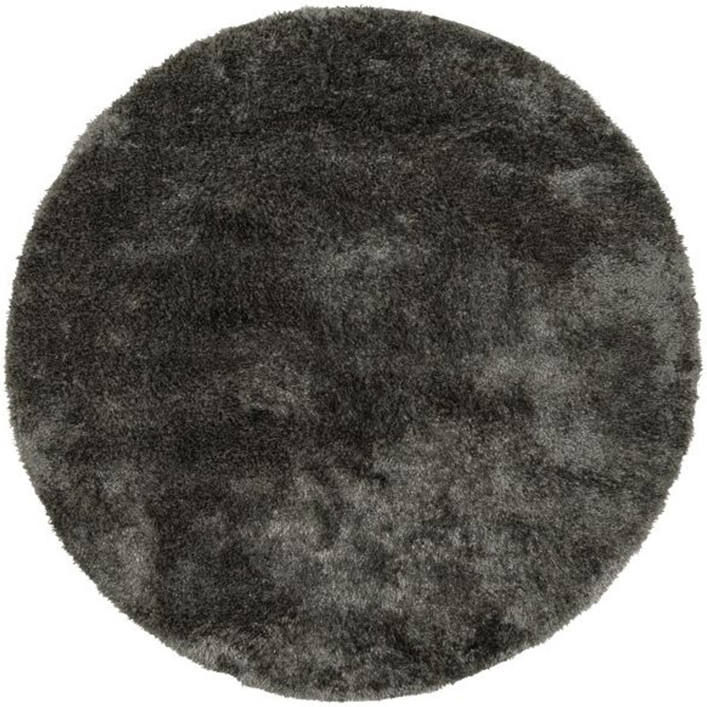 Homemaker Grey Shaggy Ultra Cosy Circular Rug 100cm Image 2