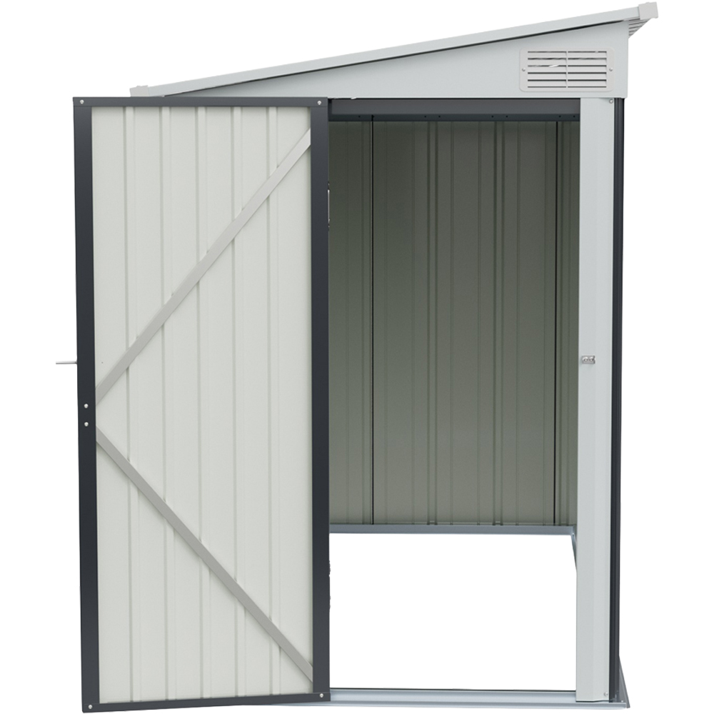 Living and Home 4 x 9ft Charcoal Black and White Metal Pent Storage Shed Image 4