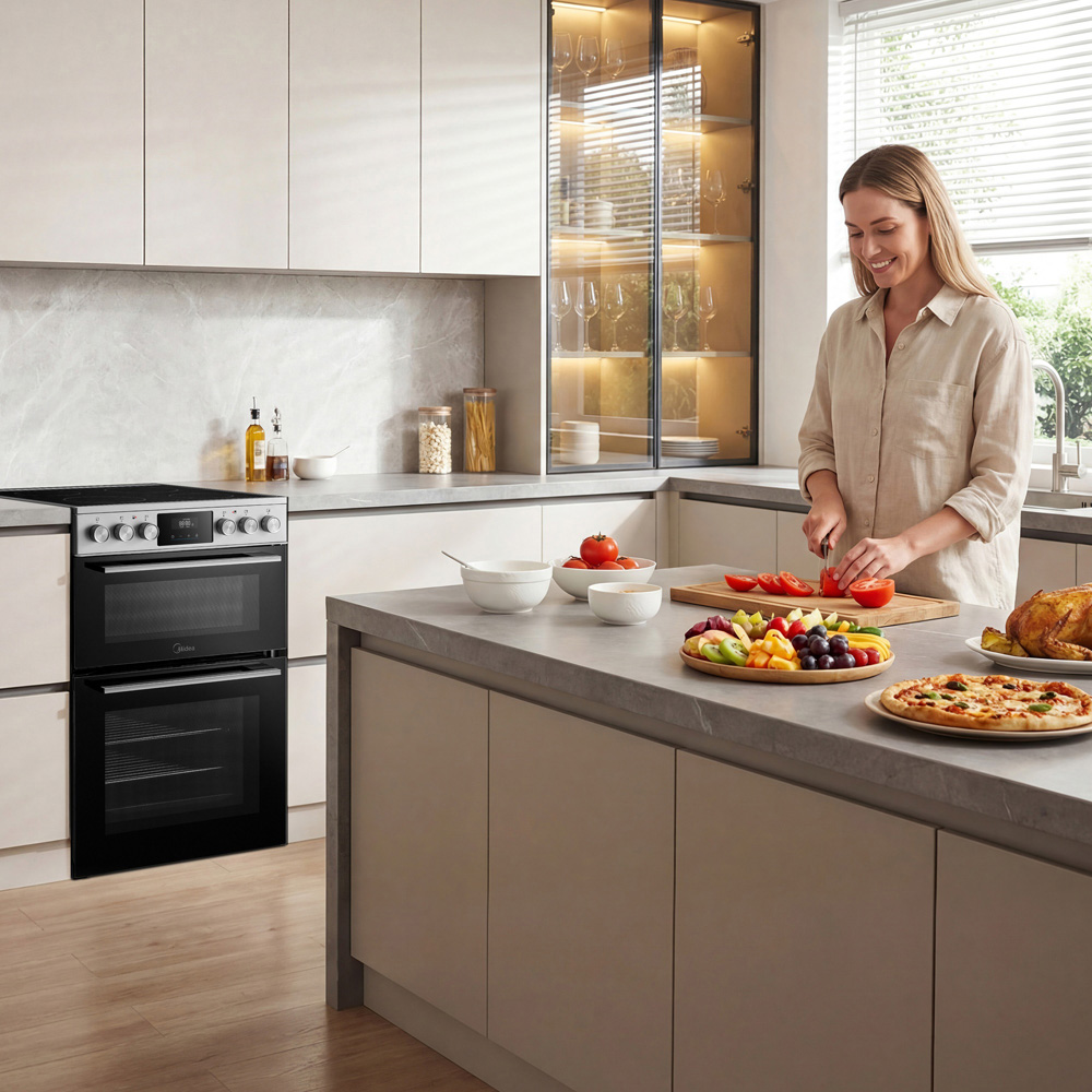 Midea MFO24EME4R118-SS Stainless Steel 60cm Double Oven Freestanding Cooker with Ceramic Hob Image 7