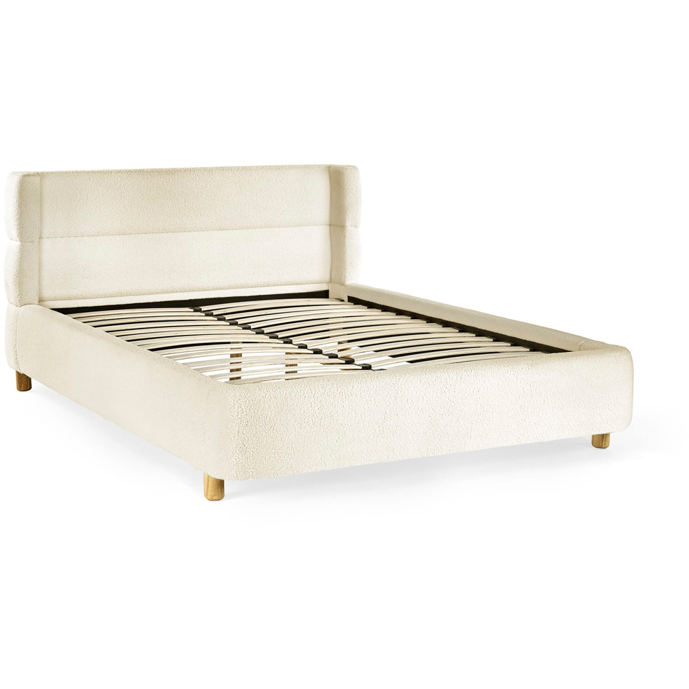 Julian Bowen Oberon King Size Cream Boucle Upholstered Bed Image 2