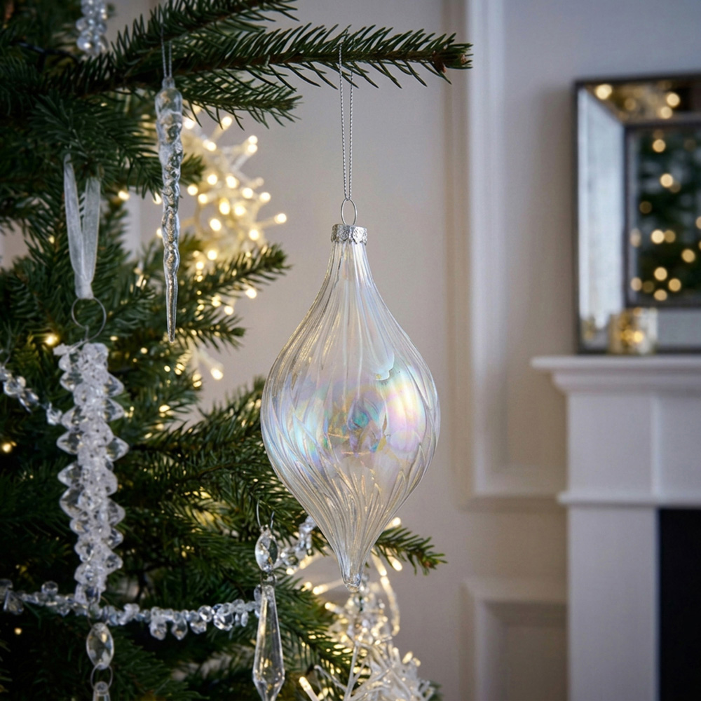 Frosted Fairytale Iridescent Lustre Swirl Bauble Image 2