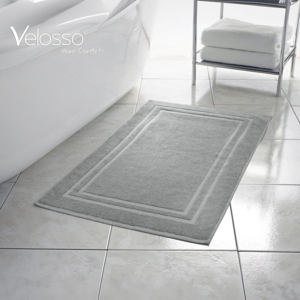Velosso Grey Cotton Hotel Bath Mat Image 5