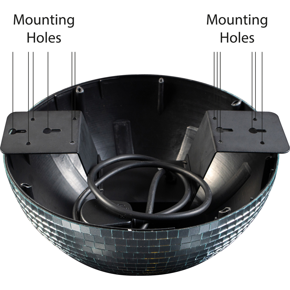FX Lab Silver Half Mirror Ball with Built in Motor 12 inch Image 4