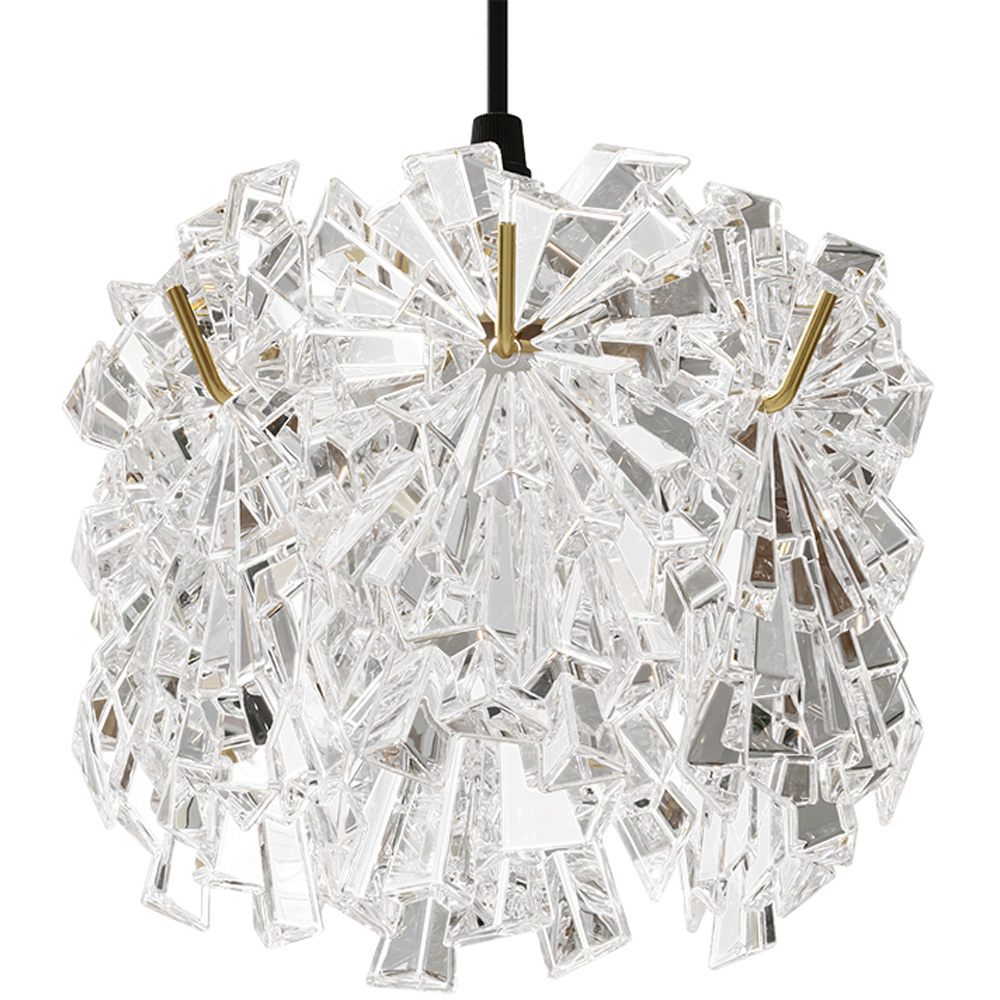 Living and Home Large Gold Glass Shade E27 Pendant Light Image 6