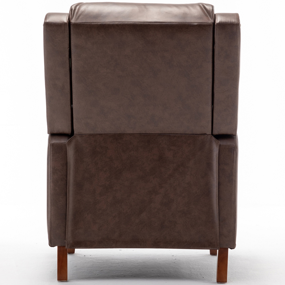 Florence Brown Leather Effect Pushback Recliner Chair Image 4
