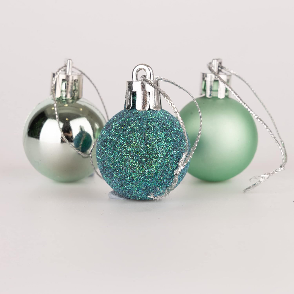Shatchi 3cm Turquoise Shatterproof Christmas Baubles 12 Pack Image 4