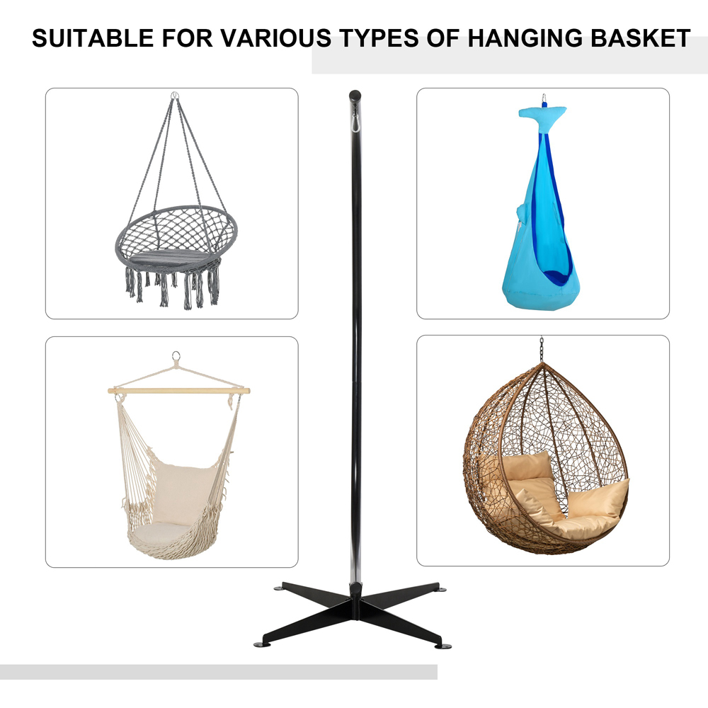 Outsunny Black Hanging Swing Chair Stand Image 7