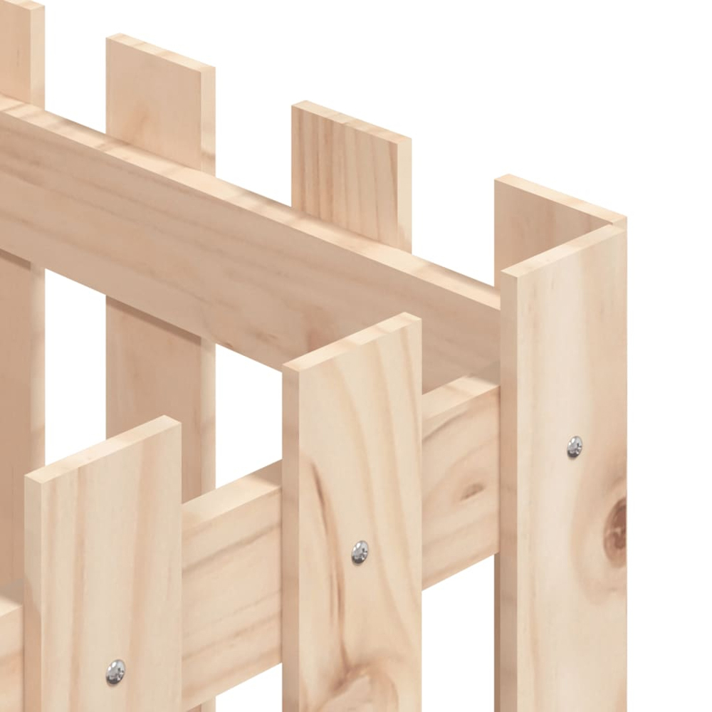 vidaXL Natural Pine Wood Fence Design Garden Planter 40 x 40 x 40cm Image 6