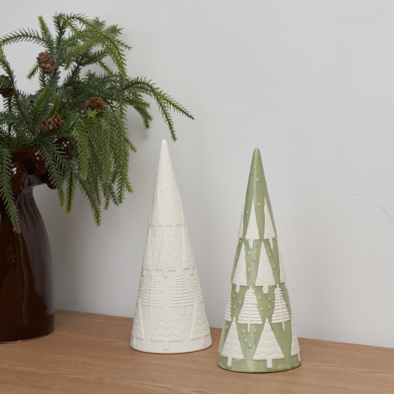 Decorative Tree Ornament Sage or White Image 3