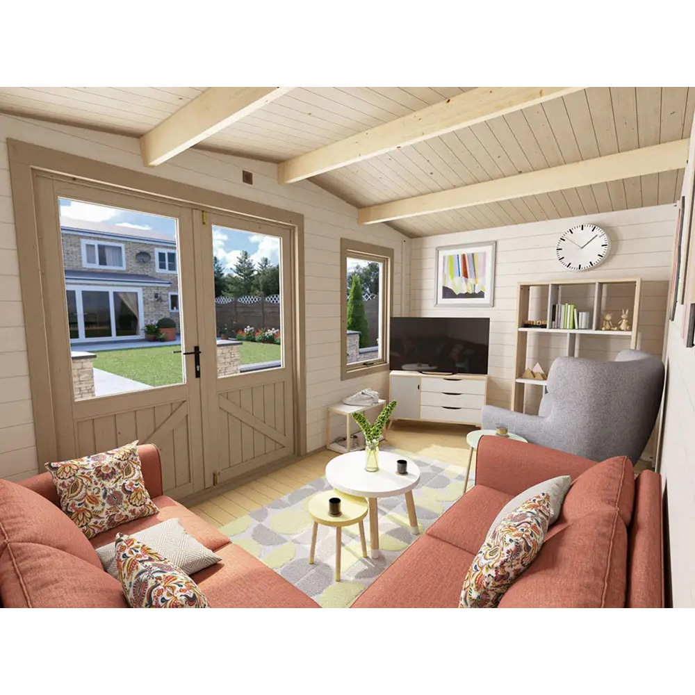 Dunster House Severn 13 x 8ft Brown Garden Log Cabin Image 3
