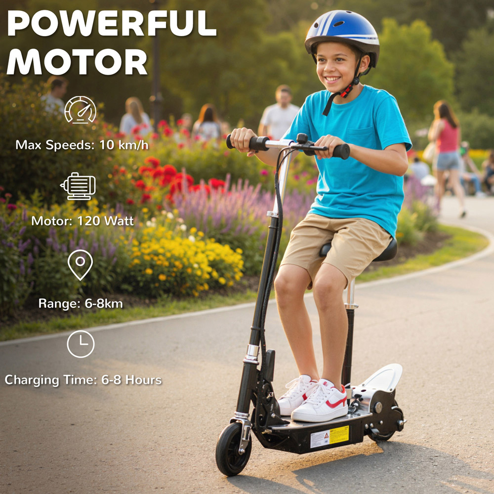 Tommy Toys Black Adjustable Seat and Brake Foldable Powered Kick Scooter Image 4