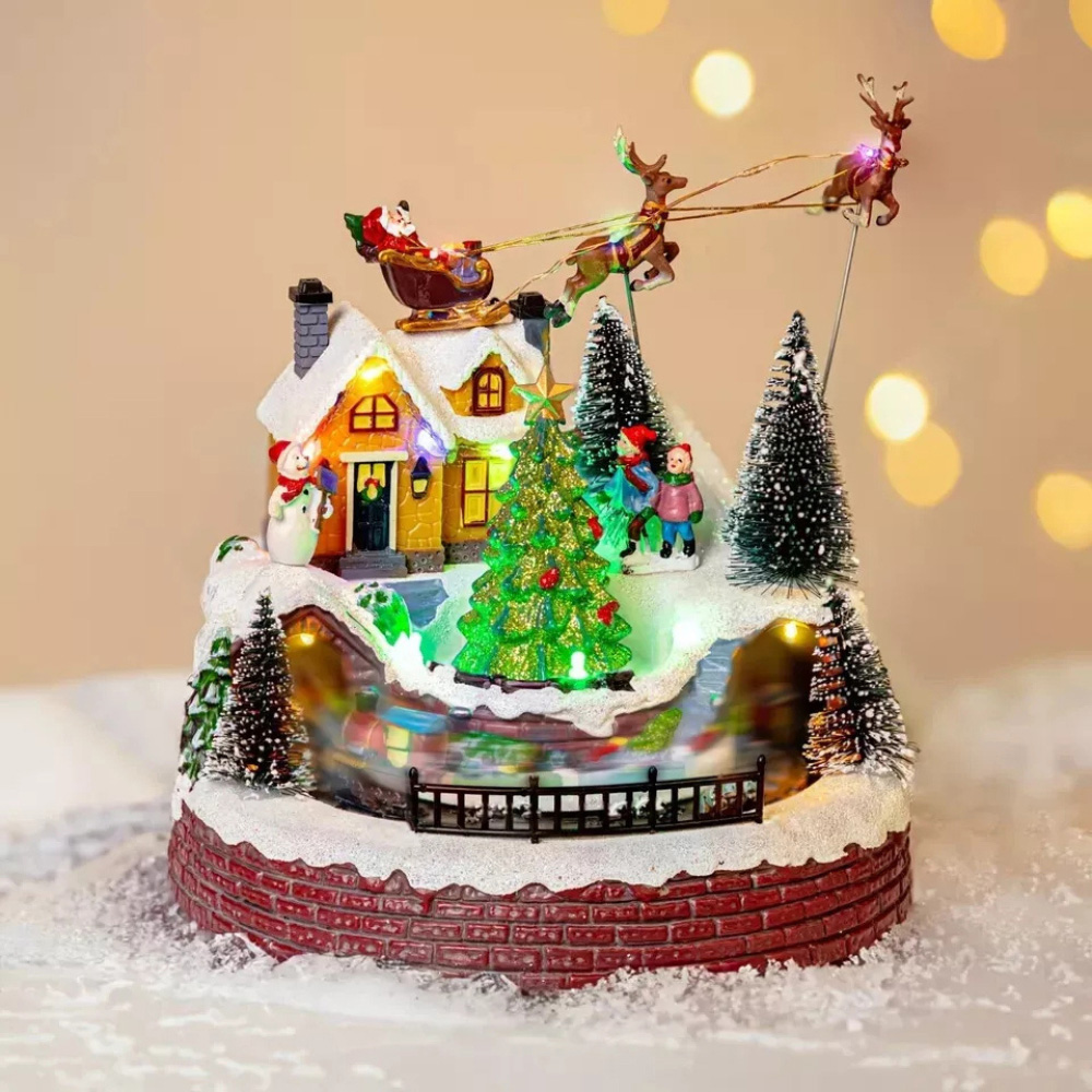 Marco Paul LED Santa Sleigh Christmas Village Scene Decoration Image 5