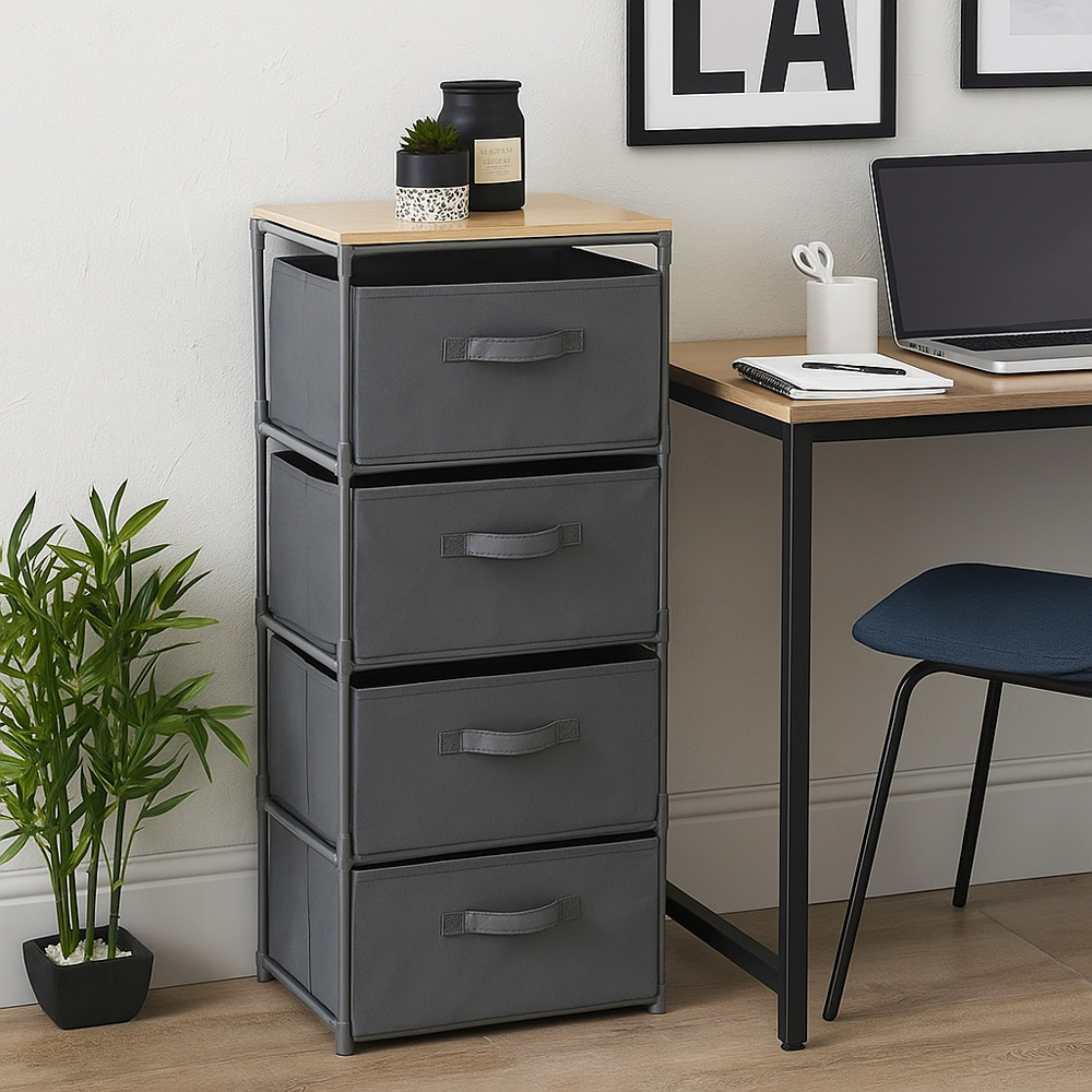 Avilo 4 Drawer Grey Chest of Drawers Image 4