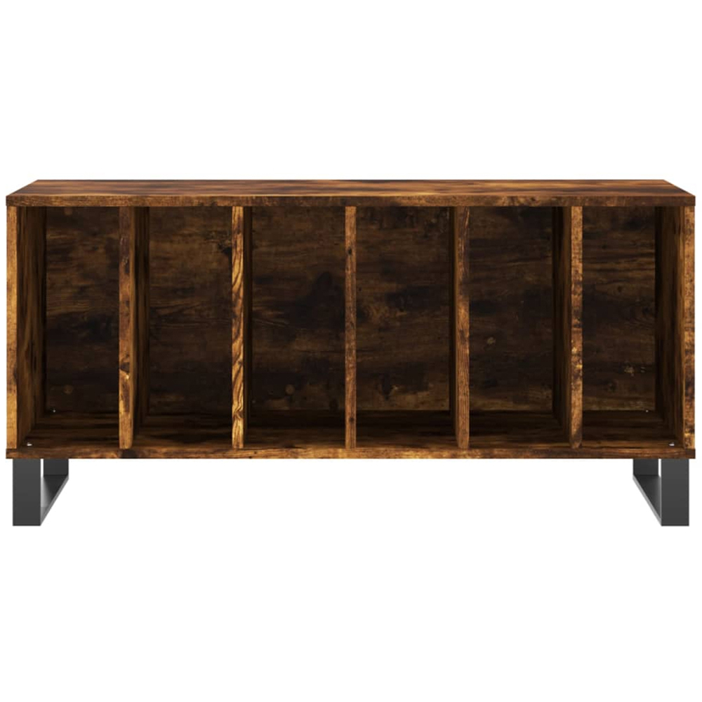 vidaXL 6 Shelf Smoked Oak Record Cabinet Image 4