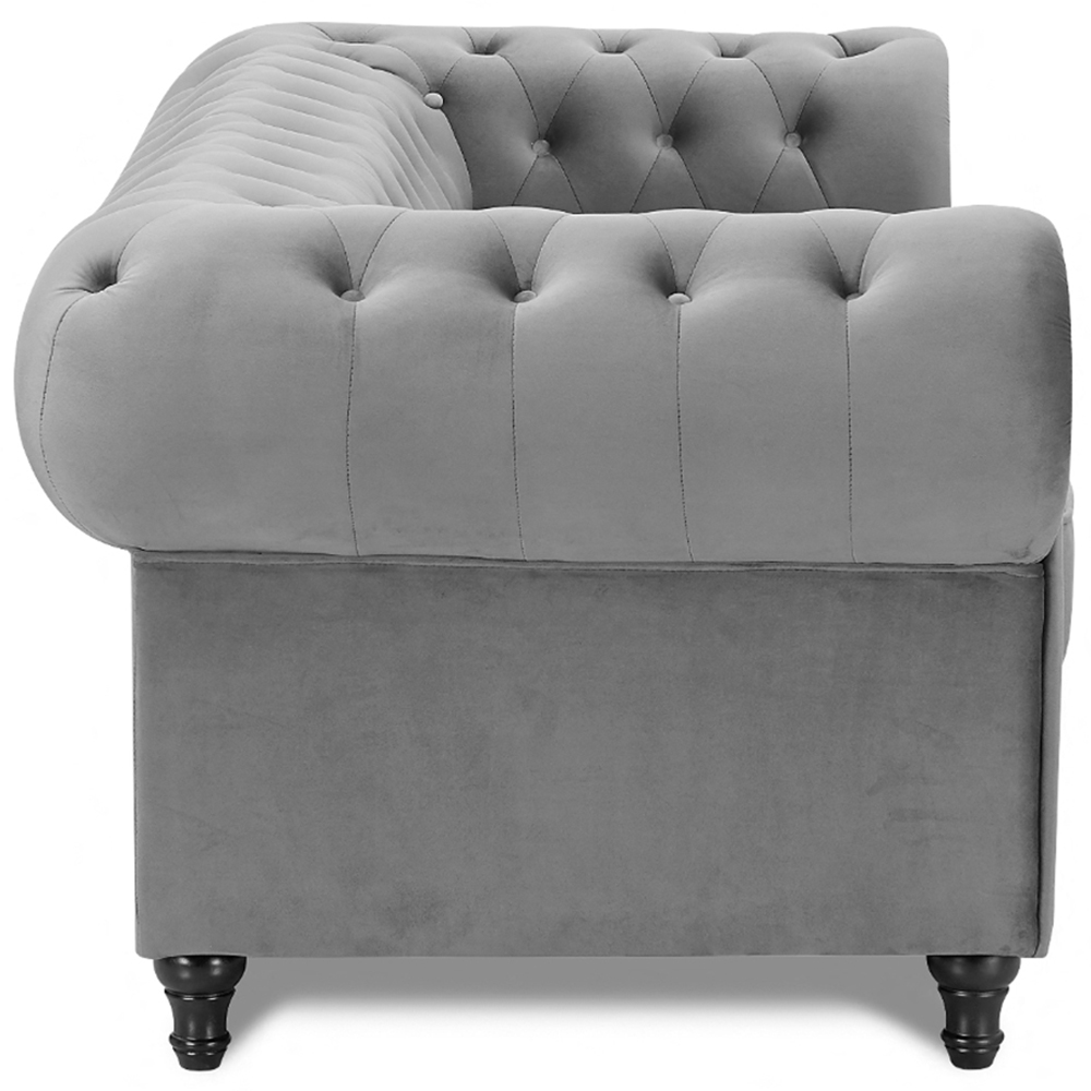 Home Detail Chesterfield 2 Seater Pleat Grey Velvet Sofa Image 4