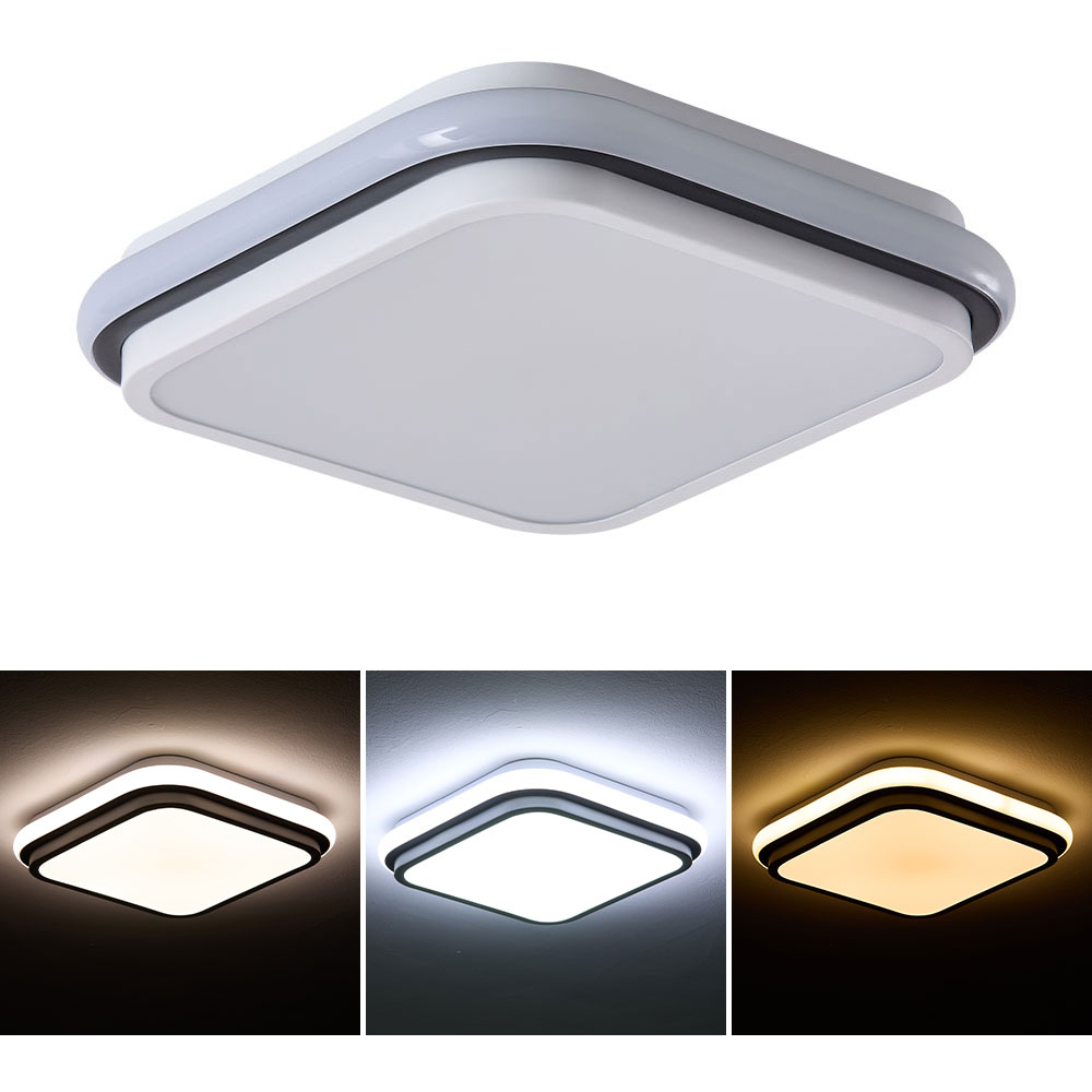 Living and Home Black and White LED Ceiling Light with 3 Colour Temperatures Image 7