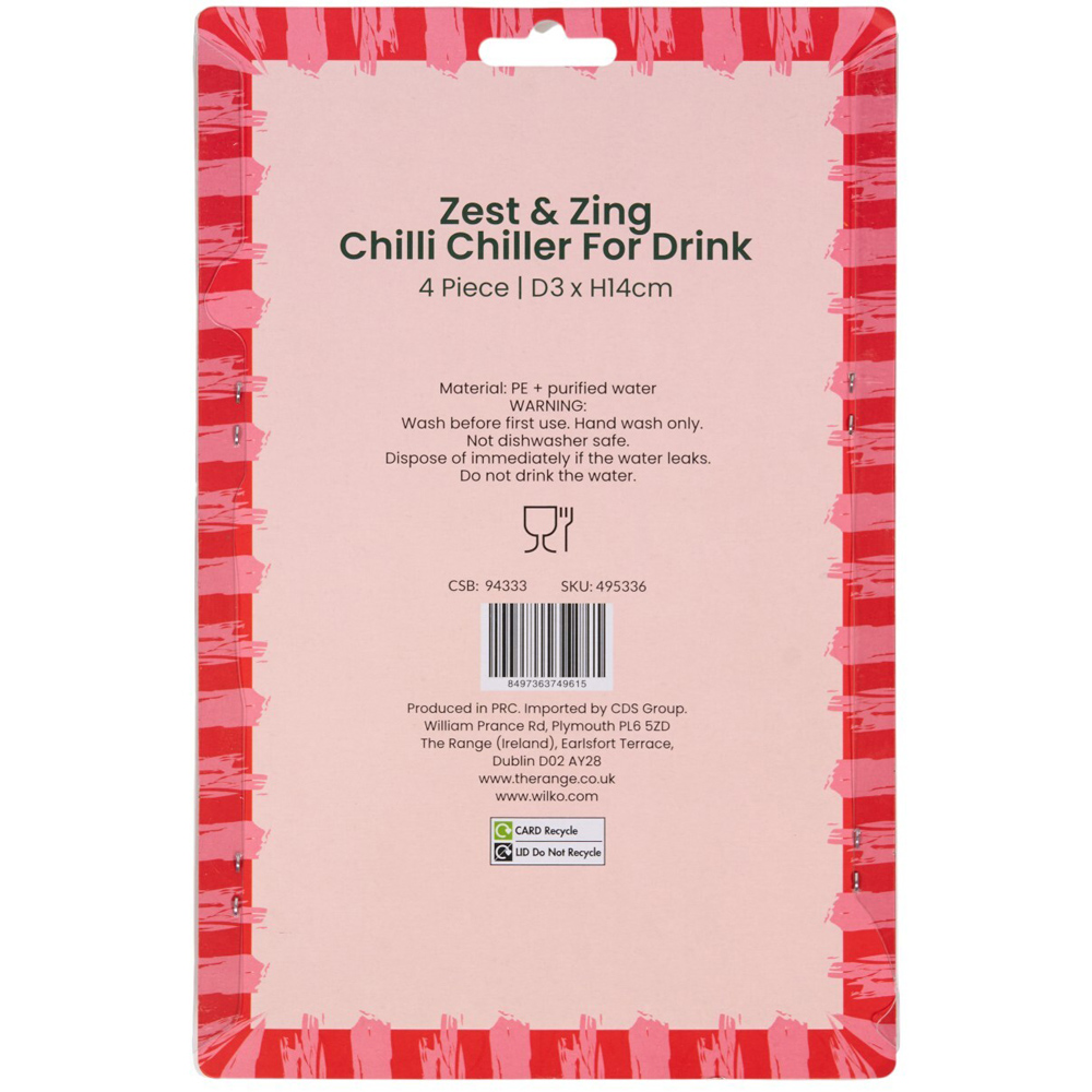 Pack of 4 Zest and Zing Chilli Drink Chillers Image 2