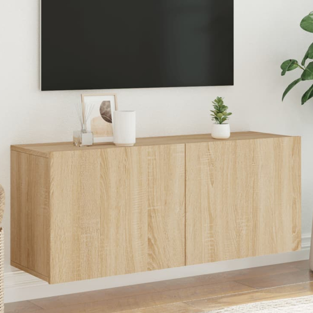 vidaXL 2 Door Sonoma Oak Wall Mounted TV Cabinet Image 1