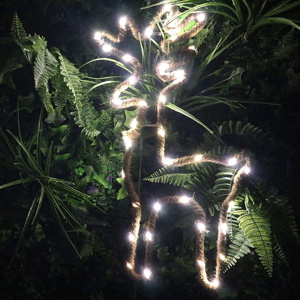 Shatchi Warm White LED Hemp Rope Reindeer Stag Christmas Decoration Image 1