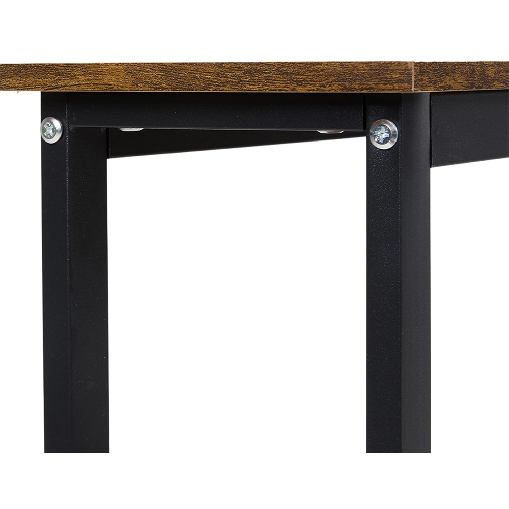 Living and Home Brown Wood Effect Narrow Console Table with Steel Frame Image 5