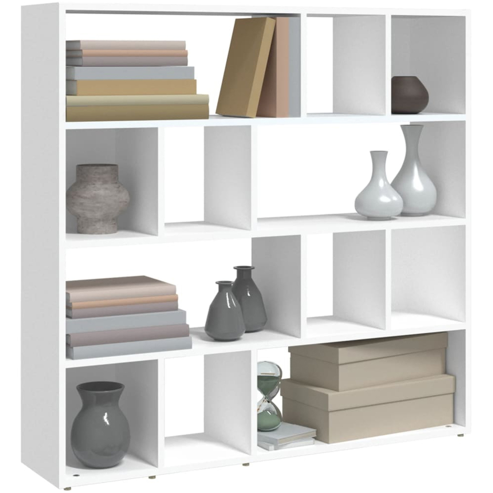 vidaXL 12 Shelf White Bookcase Image 3