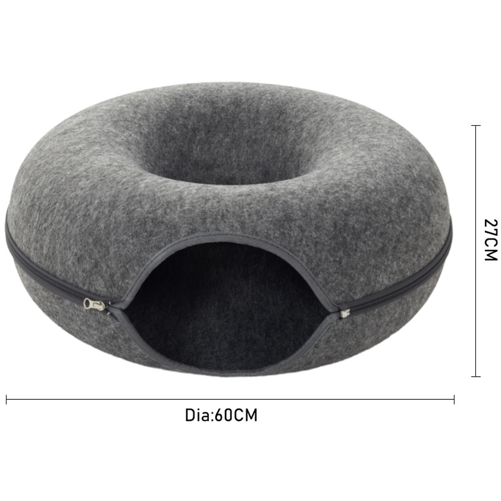 H&O Direct 2ft Dark Grey Round Cat Bed Image 4