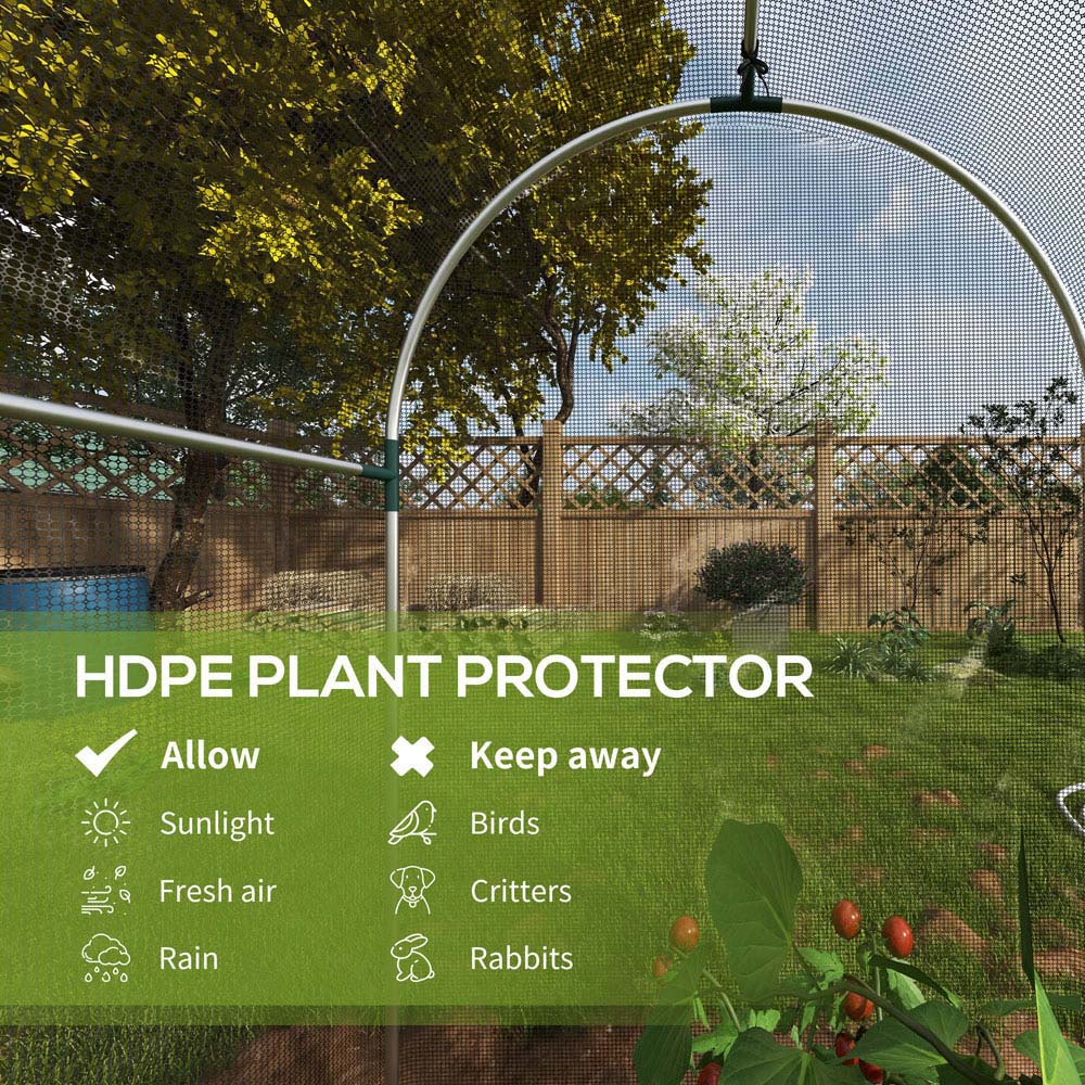 Outsunny Black Galvanised Steel 6 x 3.9ft Plant Tent Image 4