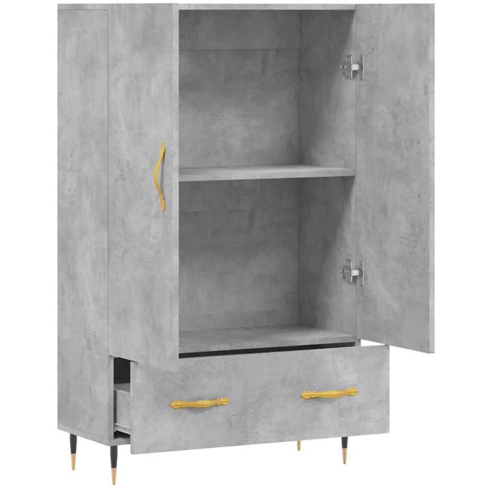 vidaXL 2 Door Single Drawer Concrete Grey Highboard Image 5