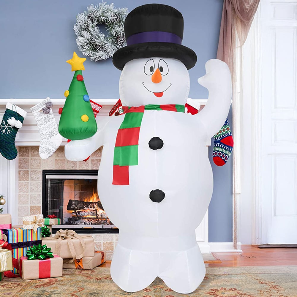 Costway Snowman LED Inflatable Outdoor Christmas Decoration 7.9ft Image 1