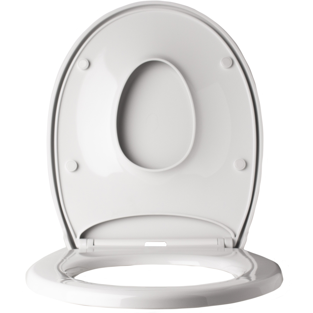 Pifco White Anti-Bacterial Agent Finish Family Toilet Seat with Slow Close Lid Image 2