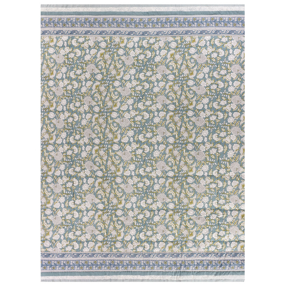 Wylder Anabelle Blue Nature Cotton Reversible Bedspread 150 x 200cm Image 4