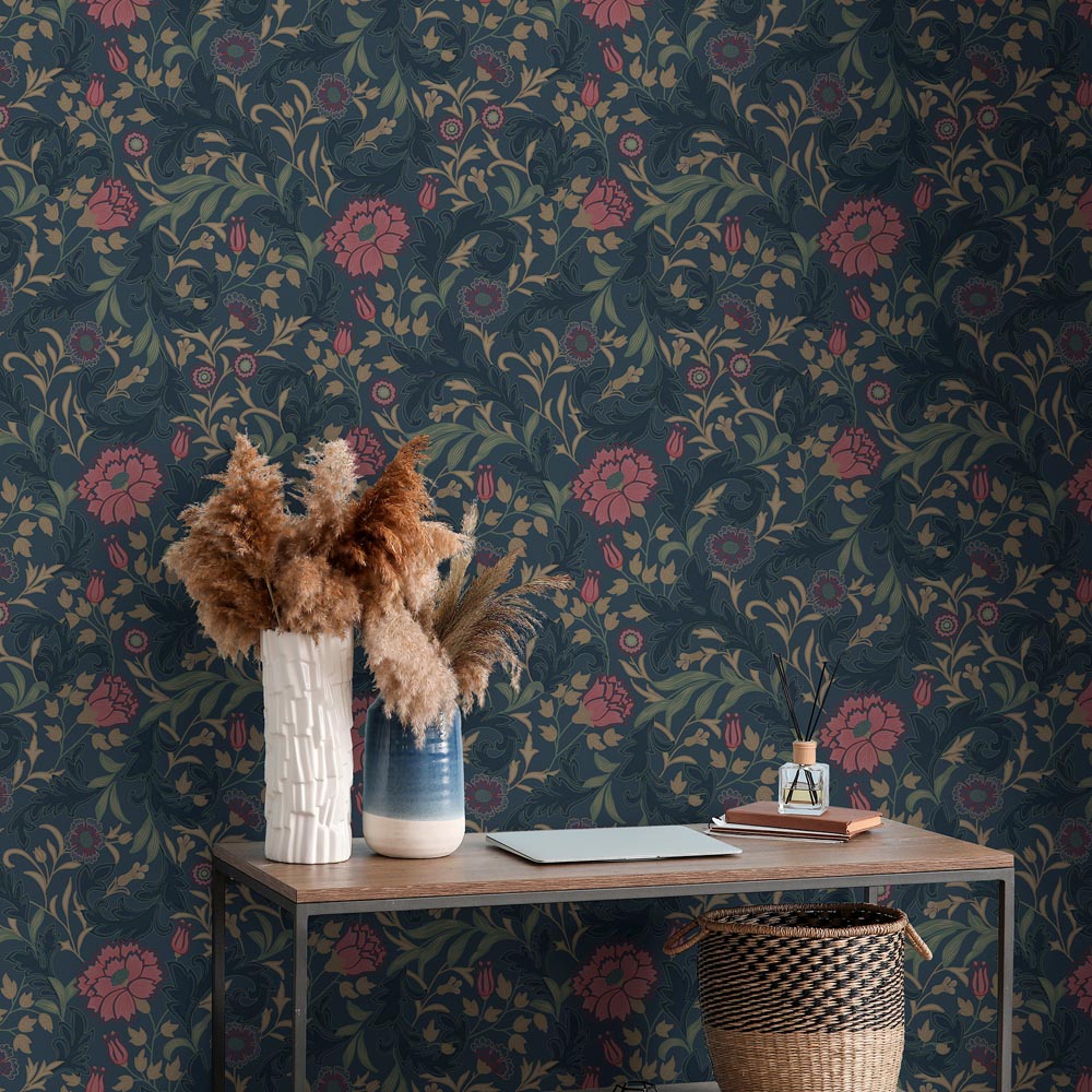 Holden Decor Bilbury Navy Wallpaper Image 3