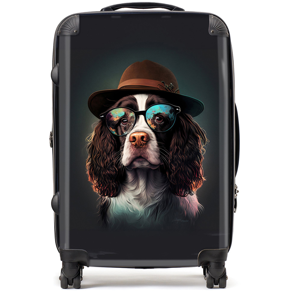 Warren Reed Designer Medium Springer Spaniel Dog Splashart Suitcase Image 1