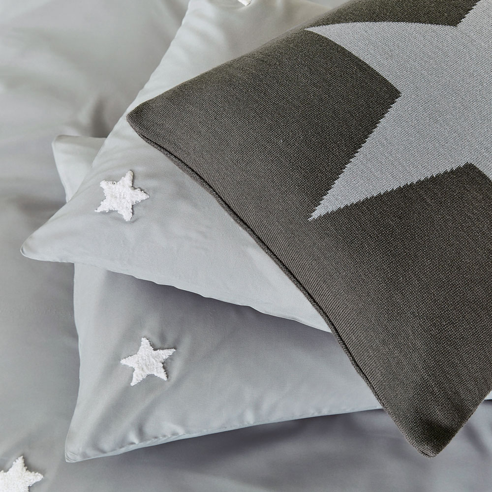Helena Springfield Tufted Star Double Grey Reversible Duvet Set Image 6
