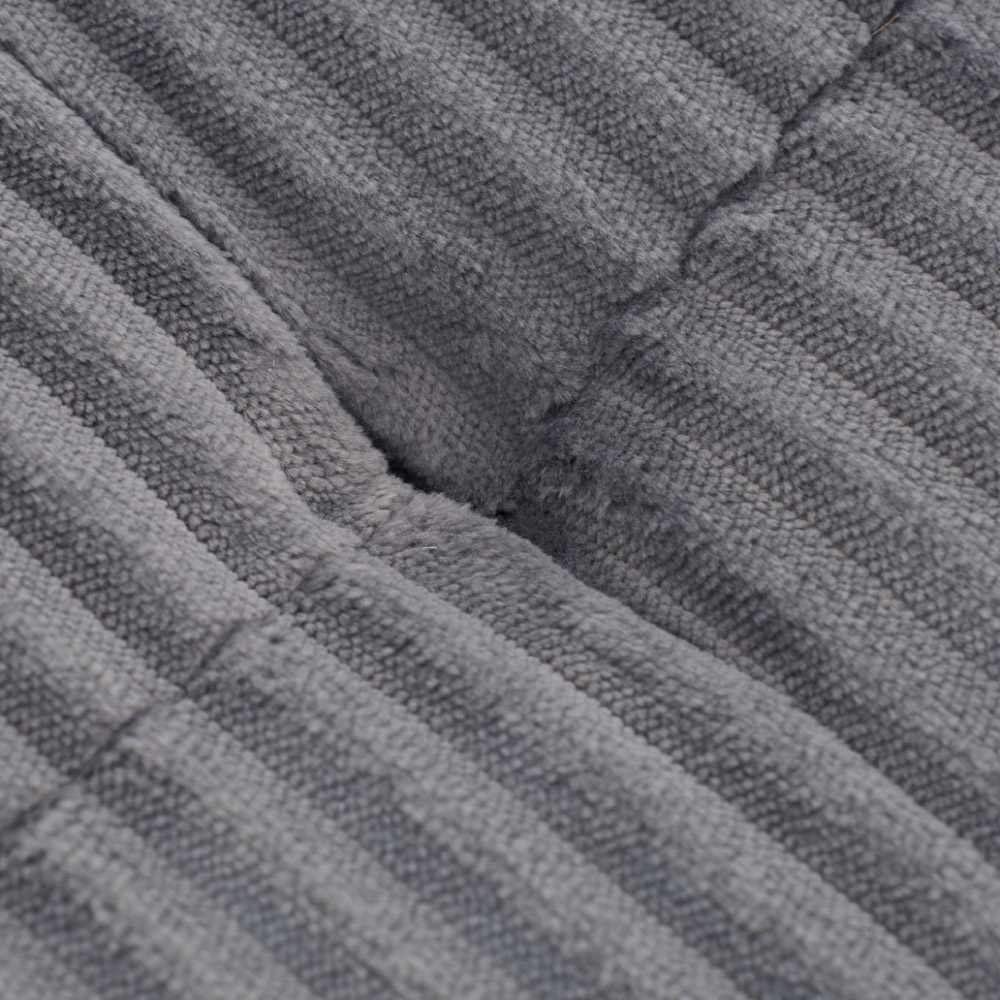 Living and Home Single Seater Grey Foldable Corduroy Upholstered Sofa Bed Image 6