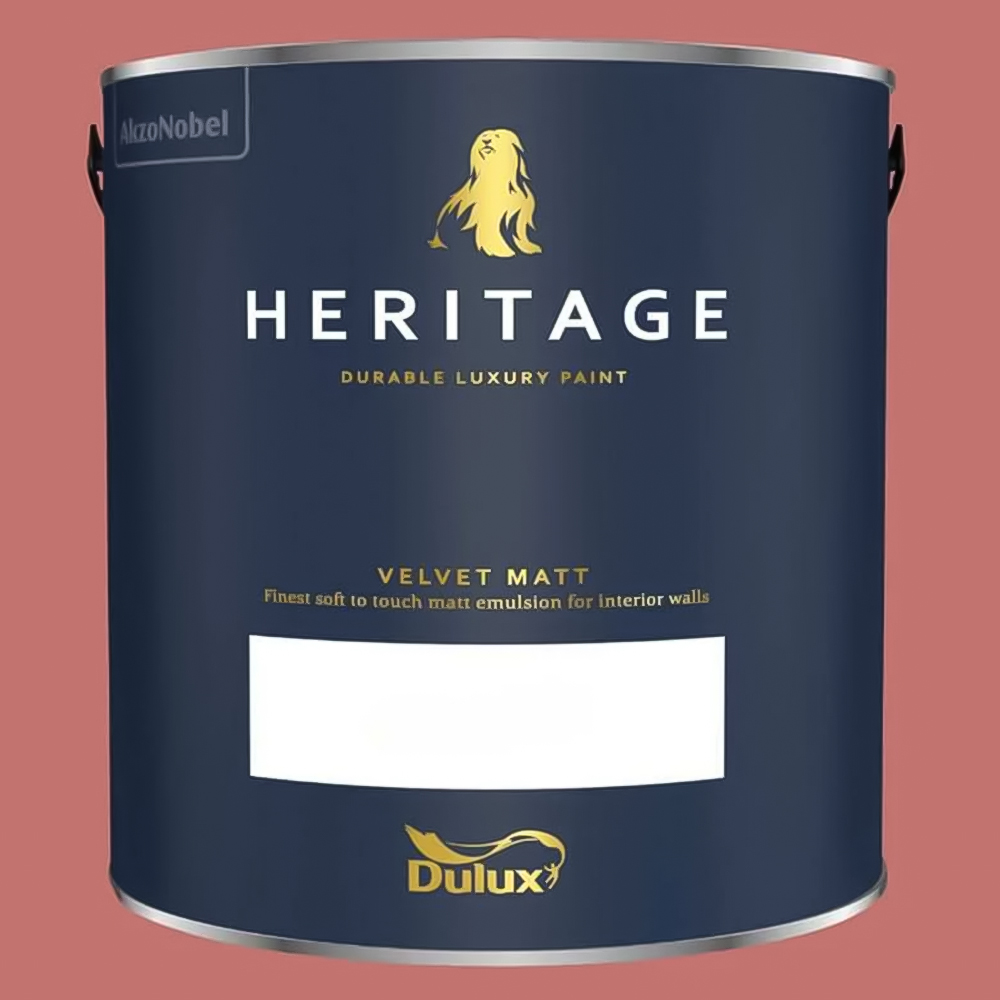 Dulux Heritage Walls and Ceilings Coral Pink Velvet Matt Emulsion Paint 2.5L Image 2