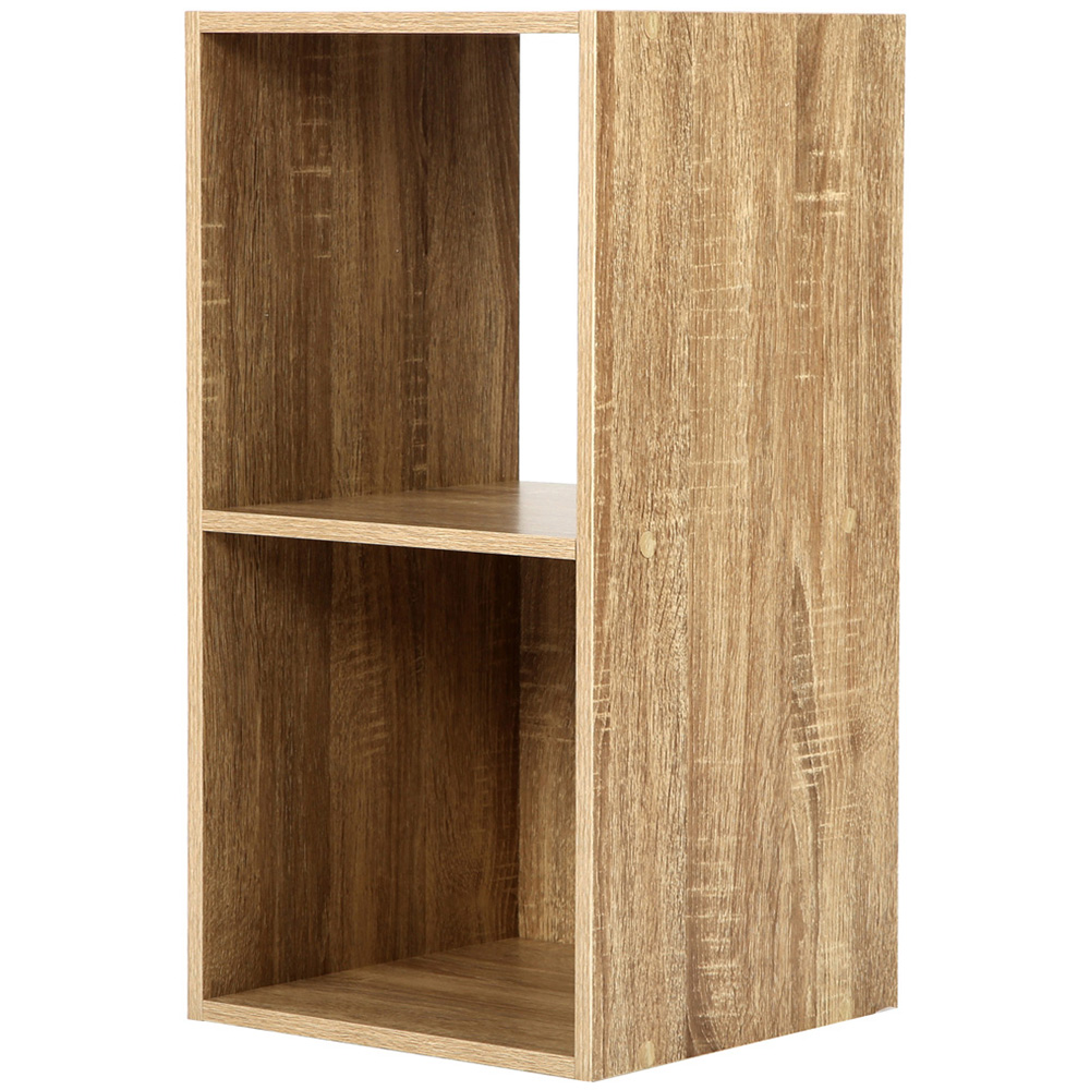 Jane 2 Shelf Oak Cube Storage Unit Image 2