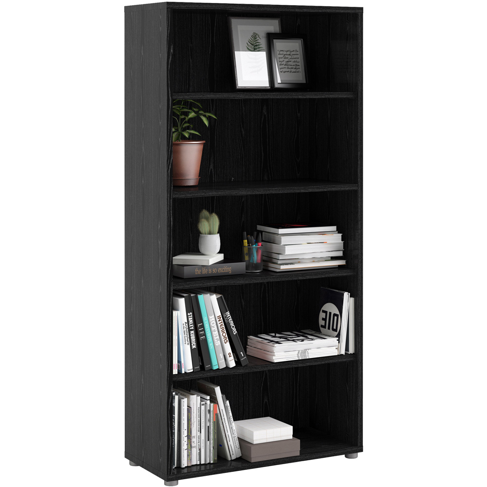 Florence 4 Shelf Black Woodgrain Bookcase Image 4