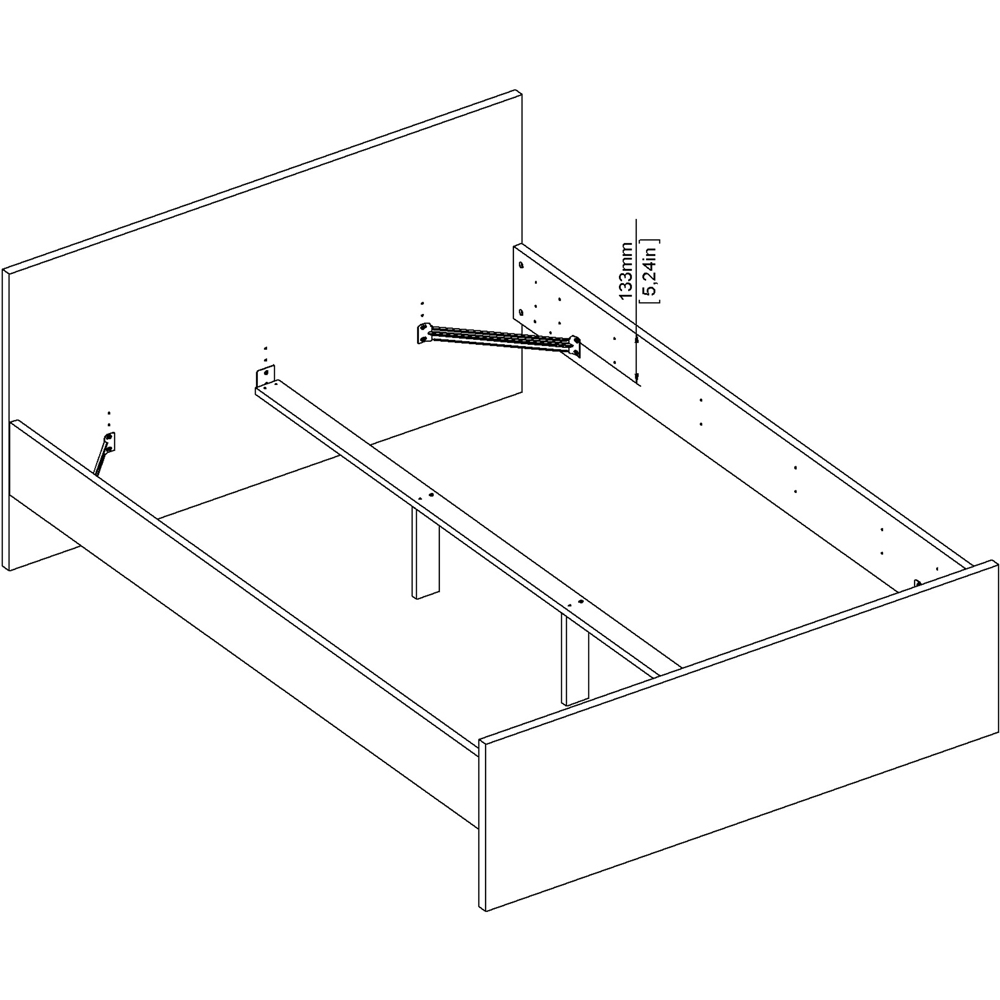 Florence Double White High Gloss Bed Frame Image 8