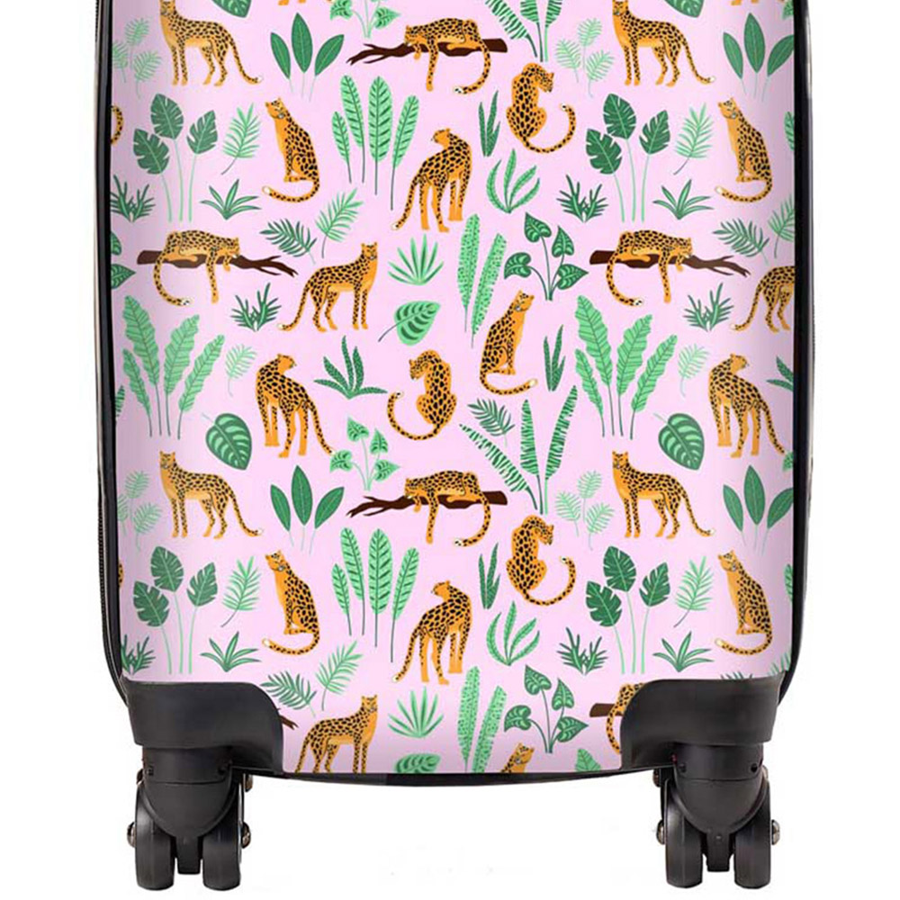 Warren Reed Designer Small Hand Drawn Leopards Suitcase Image 2