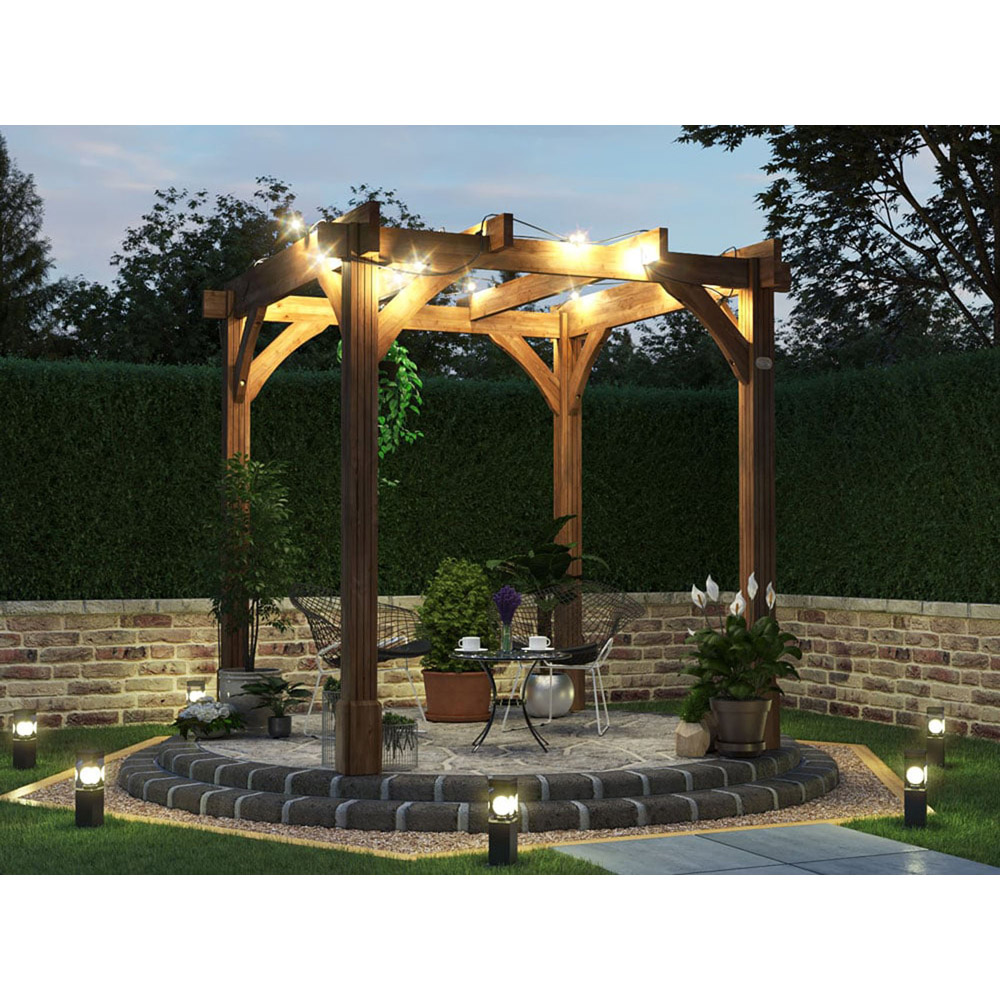 Dunster House Leviathan 2.5 x 2.5m Brown Wooden Plant Frame Pergola Image 4